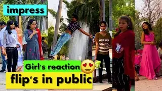 Crazy Girl's😘Reaction😍/flip's in public🔥/hyperhook aashish