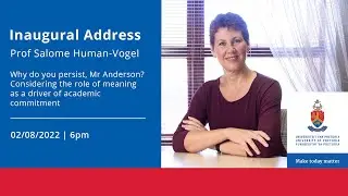 Inaugural Address of Prof Salome Human-Vogel