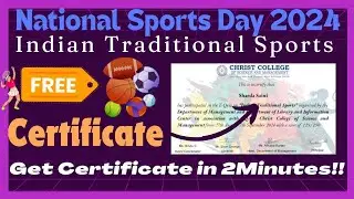 Free National Sports Day 2024 Certificate | E- Quiz on Indian Traditional Sports | Free Certificate