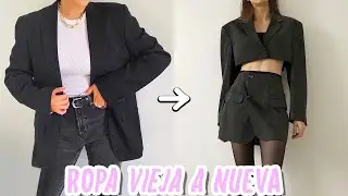 TRANSFORMA ROPA VIEJA A NUEVA! Blazer de hombre oversize a falda y un top de mujer