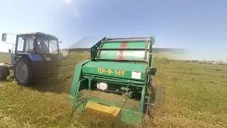 Сенокос 2018) Сгребание и прессование сено.