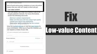 Low value content issue in Google Adsense in 2023 | Solve Adsense problem