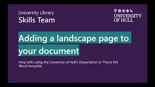 Adding a landscape page to your document