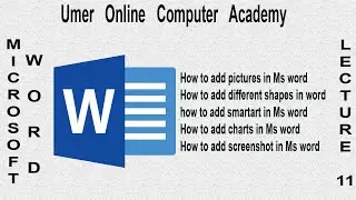 How to add pictures in word, how to add shapes and charts in word | Umer Online Computer Academy