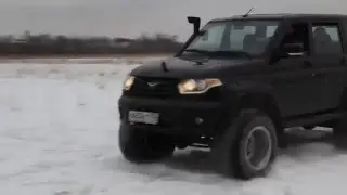 УАЗ Патриот на шинах низкого давления. Пробуксовки на снегу