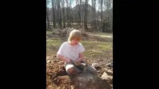 Heath Helps Dig Out Rocks