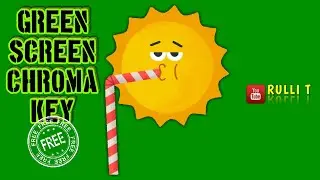 Green Screen HD - SUN DRINKING animation 🔊 sound
