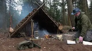 Wild Camping Solo Bushcraft Shelter Campfire Hanging Lamb
