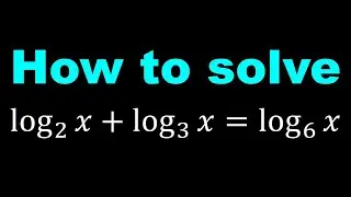 A Nice Logarithmic Equation #maths