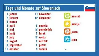 Tage und Monate auf Slowenisch