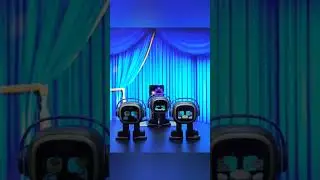Emo robot playing music band 