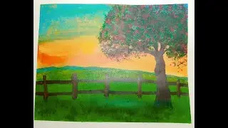 Painting of Sunset view of the Park🌞😍