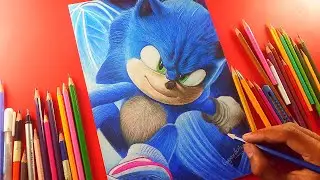Drawing Sonic The Hedgehog With Using Colour Pencil | Time-lapse 🔥