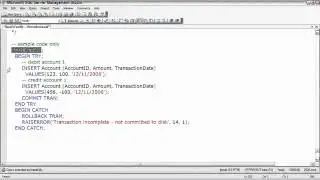 SQL Server  Controlling Transactions