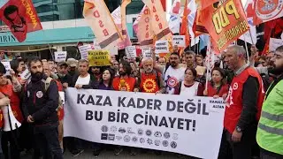 Sendikalar 29 işçinin yangında yaşamını yitirdiği gece kulübü önünde eylemdeydi