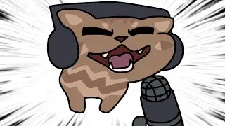 Cat rapping with autotune but animated