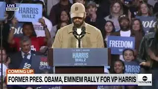 Eminem joins VP Harris rally in Detroit. #eminem