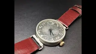 Omega old movement s/n 4462685 - 1912-1916 year. Sterling silver dial. Matt case 43mm mens watch