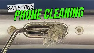 Unexpected dirt and pocket lint inside charging port. Satisfying phone cleaning.