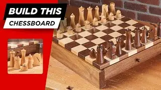 Build a Chess Board with Storage + Custom Chess Pieces | Woodworking Project