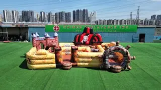 Set Sail for Fun: Pirates Harbor Toddler Challenge Inflatable Bounce House! 🏴‍☠️🏰⚓ T2-4112