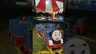 Naik kereta Thomas di pasar malam argomulyo #pasarmalam #pasarmalam2024 #keretathomas #keretamini