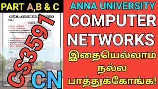Engineering 2nd Year Computer Networks Important Questions | Anna University CS3591 | CN | AU