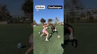 Striker versus goalkeeper 🤯￼