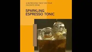 A tall glass filled with ice cubes, with espresso being poured over the ice, and tonic water