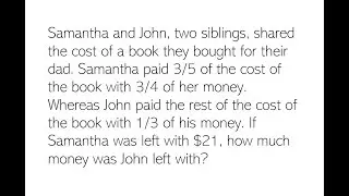 Samantha and John's Book Problem