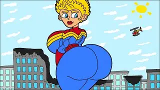 CAPTAIN MARVEL CAROL DANVERS MOMMY GIANTESS MUSCLE GROWTH UNAWARE POV CITY