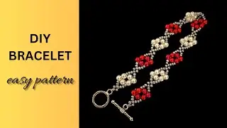 DIY bracelet. Beaded bracelet tutorial. Beginner beading pattern