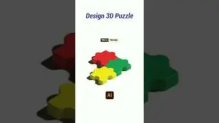 Design 3D Puzzle 🧩 in Adobe Illustrator #tutorial