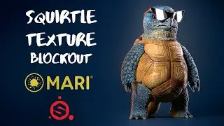 Squirtle Texture Blockout in Mari (w/ Substance)
