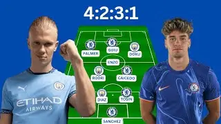 Manchester City vs Chelsea Combined XI : 2024 Friendly Match ||Marc Guiu Over Haaland :