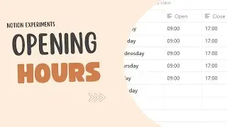 Opening Hours with Notion