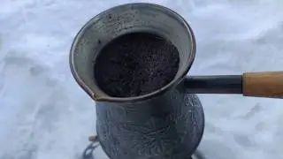 Горелка BRS-11, зима, варим кофе.