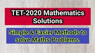 Karnataka TET 2020 Maths Solutions | Maths tet previous question paper (2020) solved |