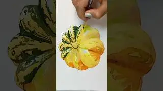 🎃 #watercolorstilllife watercolor pumpkin painting #artandcraft
