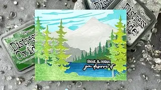 Dimensional Lake Scene Featuring At the Lake Layering Stencil Set and Lakeside Scene Builder