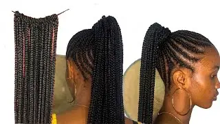 EASY DRAWSTRING BOX BRAID PONYTAIL | ELASTIC BAND METHOD