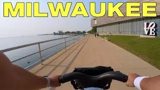 Biking MILWAUKEE - Wisconsin Center, Lake Michigan, Art Museum, Downtown [4K]