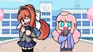 FNF - Senpai HD Remix, but Monika and Cloud sing it