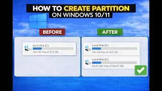 How to create partition in Windows 10/11 | Disk Management Tutorial