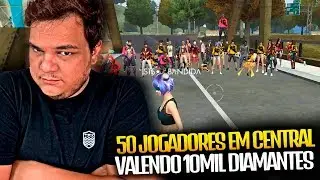 50 JOGADORES CAIRAM EM CENTRAL DISPUTANDO 10 MIL DIAMANTES NO FREE FIRE