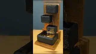 Beautiful homemade tabletop fountain using thermocol & cement 
