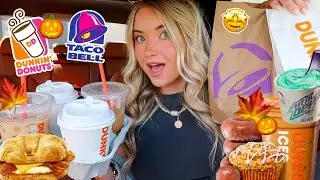 Eating Dunkin's FALL MENU and Taco Bell's NEW Gelato (WOW!)