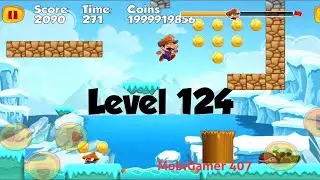Super Bino Go Adventure Jungle Level 124 Ultra HD Gameplay with unlimited coins
