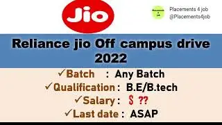 Reliance jio is hiring 2022|Any batch | Off-campus drive |job vacancy 2022|work from home jobs 2022