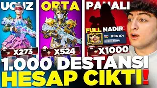 oha! 1000 DESTANSI HESAP ÇIKTI! (TÜM NADİR SETLER VAR 😲) UCUZ ORTA PAHALI! | PUBG Mobile